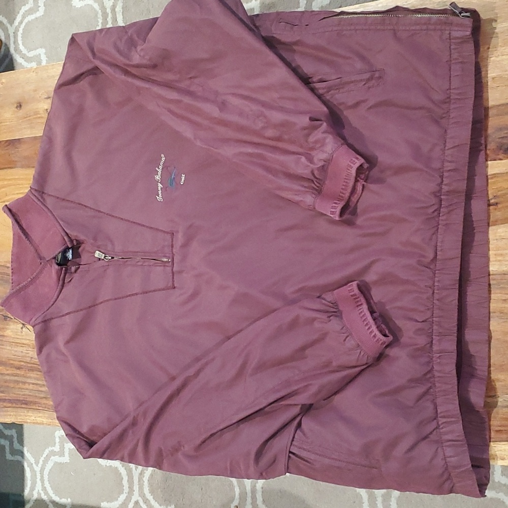 Tommy Bahama Golf ⛳ 1/4 Zip Windshirt Insulated Maroon Men's XL Oversized